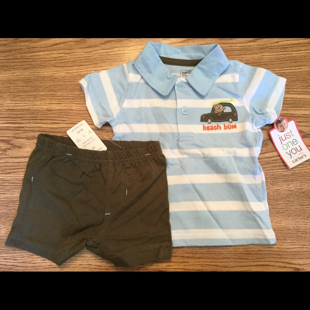 Carter’s 2 piece Collar Shirt Shorts Set 6 mo.